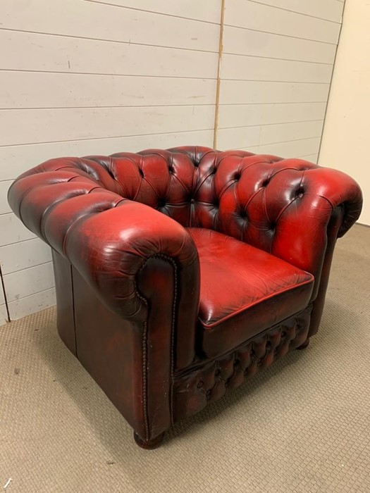 An oxblood club Chesterfield chair - Image 2 of 4