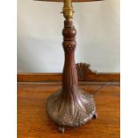 A cast metal table lamp with art and craft theme (H40cm Dia23cm Base)