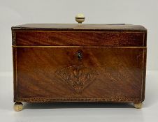 Tea Caddy with inlaid Fleurs De Lis. AF