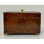 Tea Caddy with inlaid Fleurs De Lis. AF