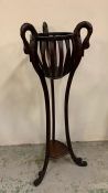 A mahogany Jardiniere plant stand (H128cm W44cm)