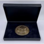 HM Queen Elizabeth II The longest reigning monarch Antique Gold Medal Limited edition.