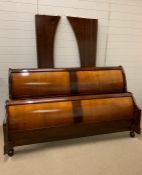 A mahogany sleigh bed (6ft, Headboard H107cm W190cm)