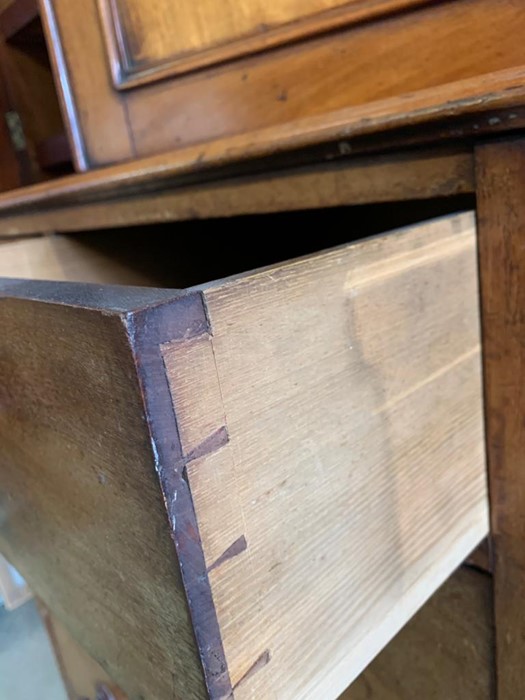 A Victorian mahogany cupboard on chest with surmount on moulded cornice, two panelled doors - Image 8 of 10