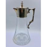 A silver mounted claret jug by Whitehill Silver & Plate Co and hallmarked for London 2001