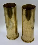 Two WWI brass shell cases.