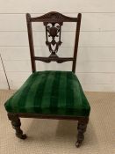 A mahogany bed chair (H75cm D40cm SH36cm)