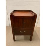 A mahogany pot cupboard bedside with pull out night stand (H76cm Sq50cm)