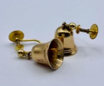 A Pair of 9ct gold bell themed earrings (2.2g)