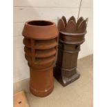 Two reclaimed chimney pots (One AF) (H82cm)