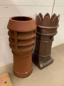 Two reclaimed chimney pots (One AF) (H82cm)