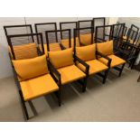 A Selection of Ten Bonacina 'Astoria' Arm chairs (Two As Found)