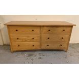 A low chest of drawers consisting of six drawers (H81cm W166cm D52cm)