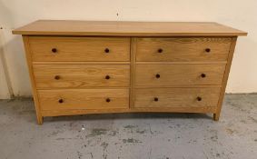 A low chest of drawers consisting of six drawers (H81cm W166cm D52cm)