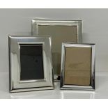 A Selection of three silver plated photograph frames.