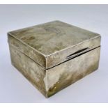 A silver cigarette box, hallmarked London 1899, makers mark FH, possibly Francis Higgins II