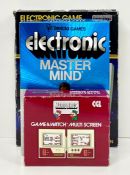 Three Vintage electronic games to include: Nintendo Game & Watch Mario Bros with original box and