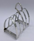 A Hallmarked Sheffield 1959 silver toast rack (110g)