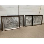 A set of four antique style prints of maps