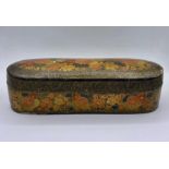 A hand painted paper Mache trinket box