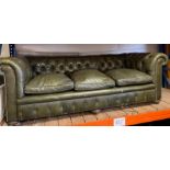 A Green button back Chesterfield sofa AF