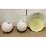 Four vintage glass ceiling light shades