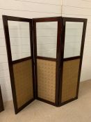 A Victorian screen with glass to top (H137cm W128cm) (2 parts)