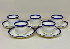 A Minton set of five tea cups and six saucers.