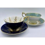 Two decorative Aynsley cups and saucers