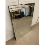 A large nine stone wall mirror (80cm x 122cm)