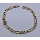 A 9ct yellow gold bracelet 1.3g total weight