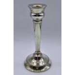 A Hallmarked silver candlestick, Birmingham 1930 by S Blanckensee & Son Ltd