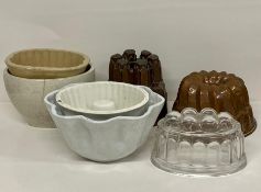 A selection of seven vintage and antique jelly moulds