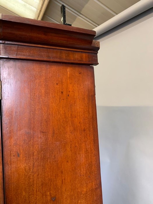 A Victorian mahogany cupboard on chest with surmount on moulded cornice, two panelled doors - Image 4 of 10