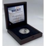 The Brexit Silver 1oz commemorative in original box.