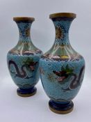 A Pair of late 19th Century Cloisonné vases
