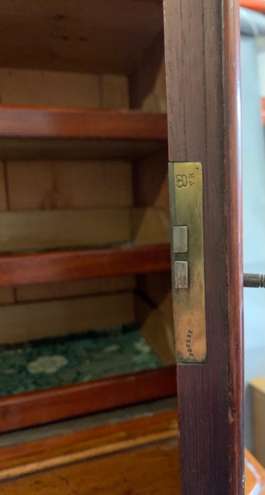 A Victorian mahogany cupboard on chest with surmount on moulded cornice, two panelled doors - Image 5 of 10