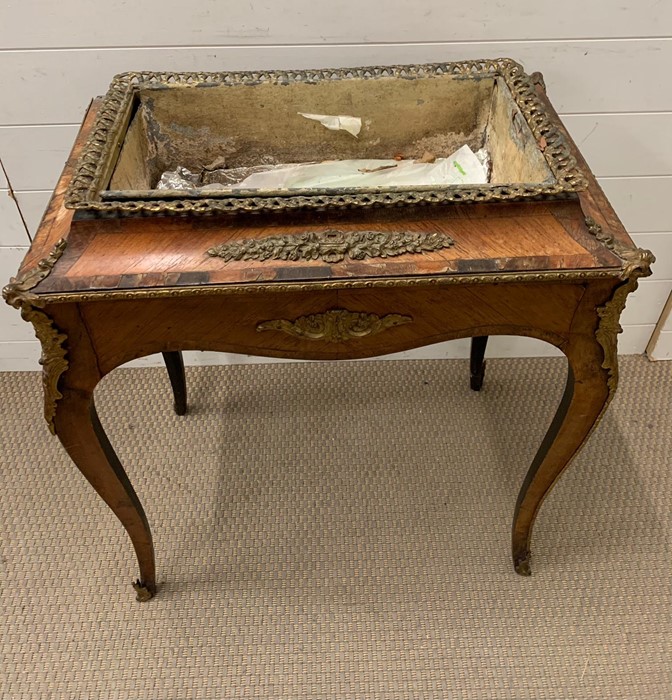 A satinwood ormolu mounted table AF (H77cm W65cm D42cm) - Image 2 of 5