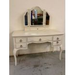 A John Lewis "Mirabelle" dressing table and mirror with drawer under (H78cm W125cm D50cm)