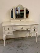 A John Lewis "Mirabelle" dressing table and mirror with drawer under (H78cm W125cm D50cm)