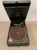 A cased gramophone