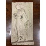 A garden wall plaque depicting a goddess (43cm x 23cm)