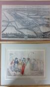 A pair of antique engravings, "Esher place, Surrey (...)", and "High change in Bond street",