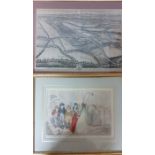 A pair of antique engravings, "Esher place, Surrey (...)", and "High change in Bond street",