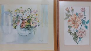 A pair of watercolours signed: 'Nigel Norris' and illegible, framed and glazed, (30x38 cm