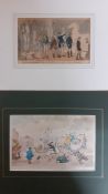 A pair of 19th century prints, (14.5x22 cm largest). (2)