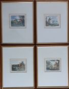 A collection of four prints dedicated to hunting (8.5x9.5 cm). (4)