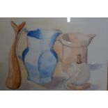 A watercolour, 'Still life', unsigned (22.5x32.5 cm).