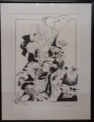 An illustration by Clive Francis (b. 1946), signed pencil and numbered 40/100, framed and glazed, (