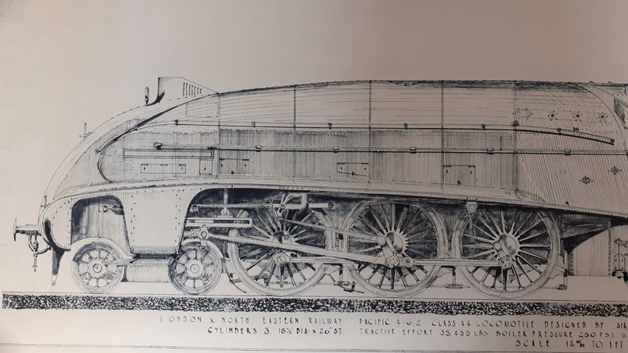 A pair of prints depicting 2 LNER locomotive blueprints, (103x41.5 cm). (2) - Image 2 of 5